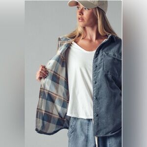 Reversible Blue Corduroy Jacket and Plaid Shacket